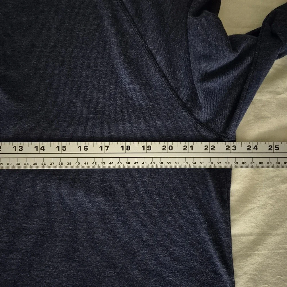 The North Face Mens Navy Blue Heathered Long Sleeve Henley Shirt XL CX47